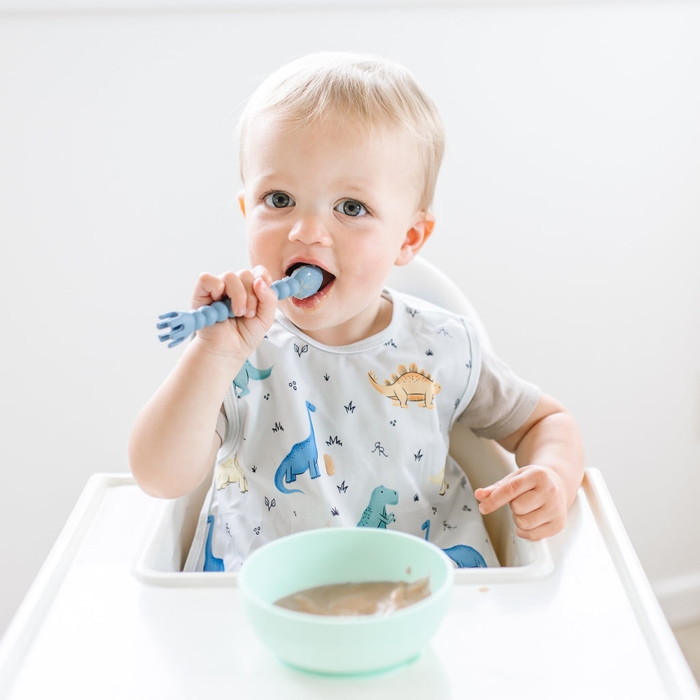 Ryan and rose cutie tensile set of 3. 2 in one spoon and fork silicone.
